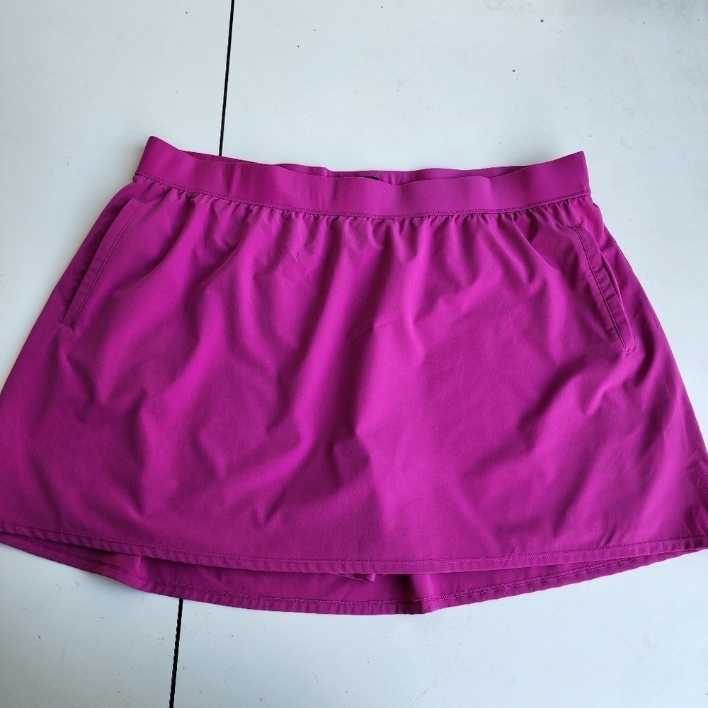 Crane Fuschia Pink Pull On Skort Skirt Women's Golf Tennis Athletic Stretch XXL